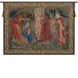 Edward Burne Jones Adoration of the Magi 1 Tapestry Wall Hanging 40 x 57 in Pre-Raphaelite Religious Jacquard Woven Wall Art