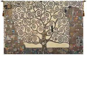 Gustav Klimt Lebensbaum Kiss Vintage Tapestry Wall Hanging 17 x 26 in Tree of Life Art Nouveau Jacquard Woven Wall Art