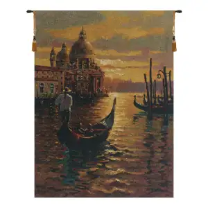 Robert Pejman Venetian Sunset Belgian Tapestry Wall Hanging 30x38 Inch Cotton Jacquard Woven Wall Tapestry