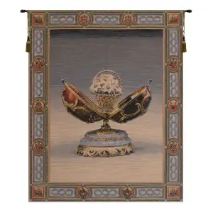 Medieval Spring Flower Jewel II Vintage Tapestry Wall Hanging 38 x 30 in Floral Botanical Jacquard Woven Wall Art