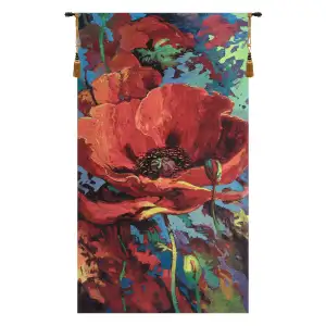 Simon Bull Awakening Decorative Tapestry Wall Hanging 66 x 36 in Colorful Floral Abstract Jacquard Woven Wall Art