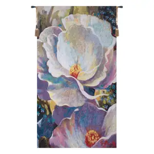 Simon Bull Morning Song I Decorative Tapestry Wall Hanging 64 x 36 in Colorful Floral Abstract Jacquard Woven Wall Art
