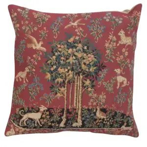 Medieval Vintage Unicorns I Tapestry Pillow Cover 18x18 Inch Cotton Jacquard Woven Cushion Cover