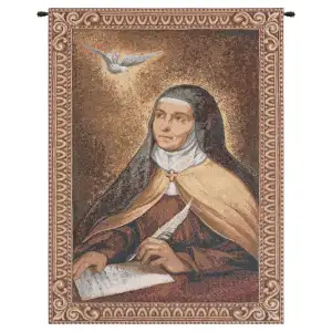 Saint Theresa of Avila European Tapestry Wall Hangin 26x18 Inch Cotton Jacquard Woven Wall Tapestry