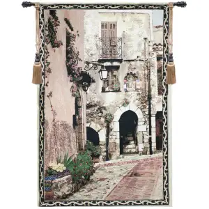 Cat In A Window I Fine Art Tapestry 58 in. x 38 in Cat Window Scene Jacquard Woven Wall Hanging Home Decor
