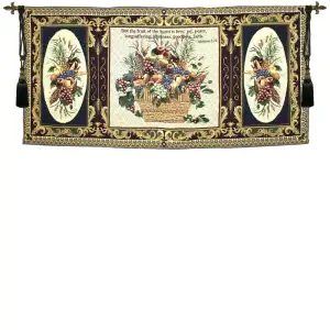 Grace with Verse Grande Fine Art Tapestry Wall Hanging 38x78 Inch Cotton Jacquard Woven Wall Tapestry