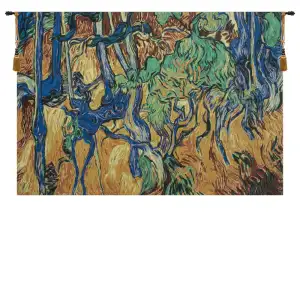 Vincent Van Gogh Tree Roots Trunks Vintage Tapestry Wall Hanging 29 x 41 in Post Impressionist Nature Jacquard Woven Wall Art