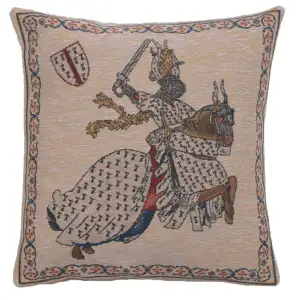 Tournament of Knights I Belgian Tapestry Pillow Cover 16x16 Inch Cotton Jacquard Woven Cushion Cover