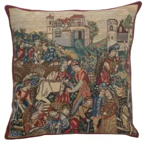 Winemerchants Belgian Tapestry Pillow Cover 16x16 Inch Cotton Jacquard Woven Cushion Cover