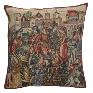 Winemerchants Belgian Tapestry Pillow Cover 16x16 Inch Cotton Jacquard Woven Cushion Cover