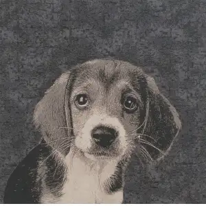 Puppy Dog Eyes Stretched Wall Tapestry 24x24 Inch Dog Portrait Woven Animal Home Decor