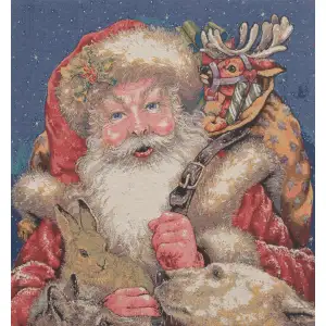 Santas Arrival Stretched Wall Tapestry 23x24 Inch Christmas Woven Holiday Seasonal Home Decor