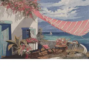 Paradise Slumber Stretched Wall Tapestry 24x32 Inch Tropical Landscape Woven Home Decor