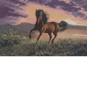 Gallop Stretched Wall Tapestry 24x38 Inch Horse Equestrian Woven Animal Home Decor
