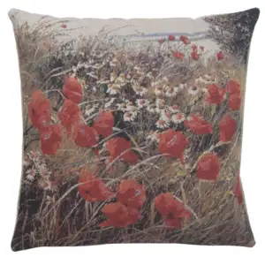 Alessia Cara Wild Flowers in Bloom Tapestry Pillow Cover 16x16 Inch Cotton Jacquard Woven Cushion Cover