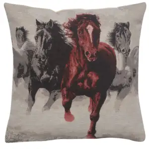 Alessia Cara Wild Horses III Tapestry Pillow Cover 16x16 Inch Cotton Jacquard Woven Cushion Cover