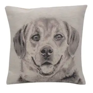 Alessia Cara Happy Canine II Tapestry Pillow Cover 16x16 Inch Cotton Jacquard Woven Cushion Cover